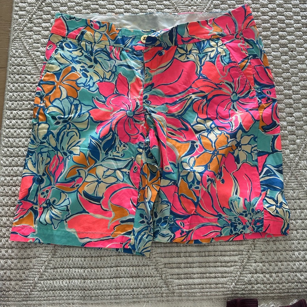 Lilly Pulitzer Pink and Blue Floral Women's Shorts